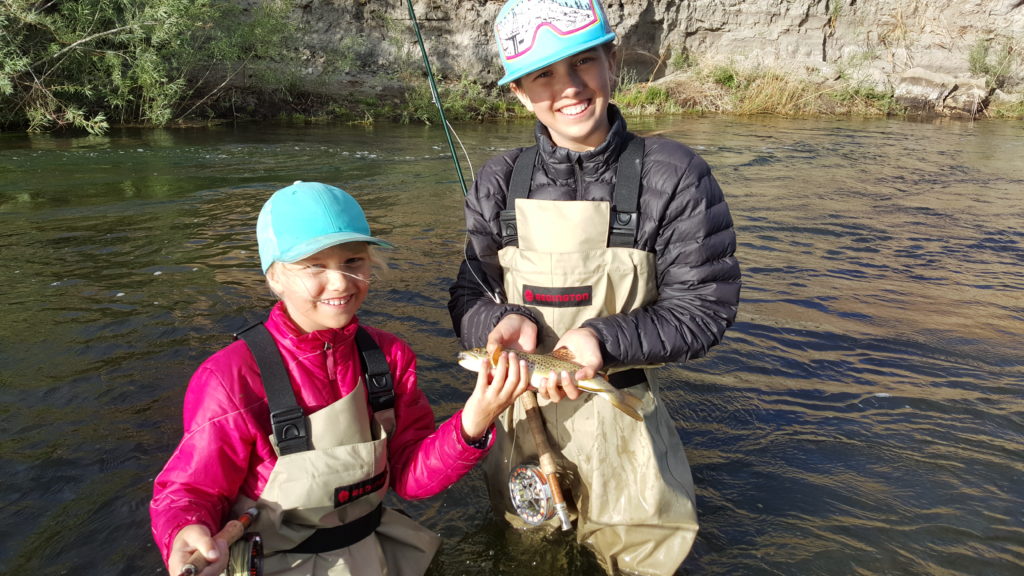 Young June lands her first fish ever!