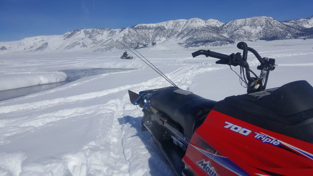 STM snowmobiling in on the Upper Owens River 