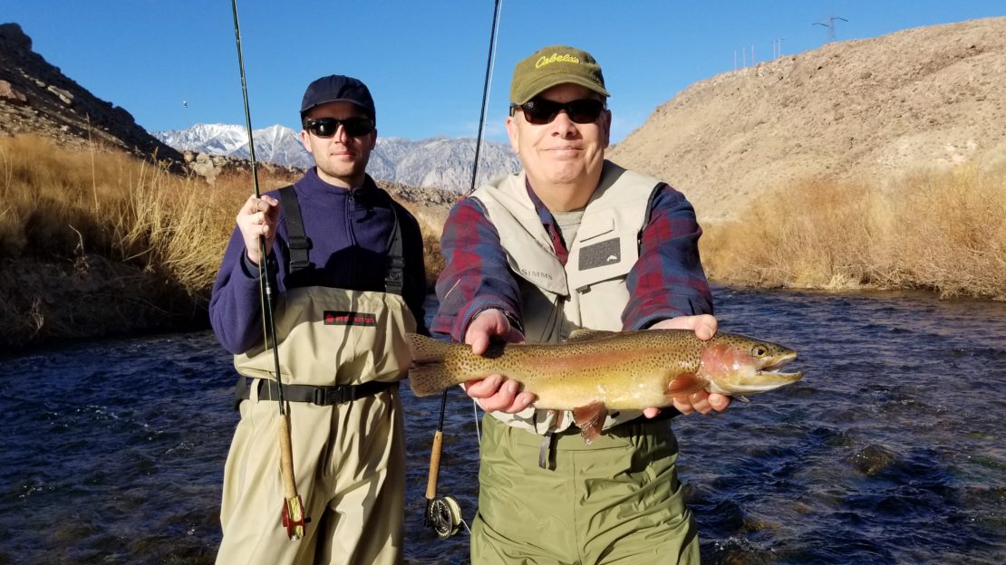 Large trout caught in the desert waters of the Lower Owens River